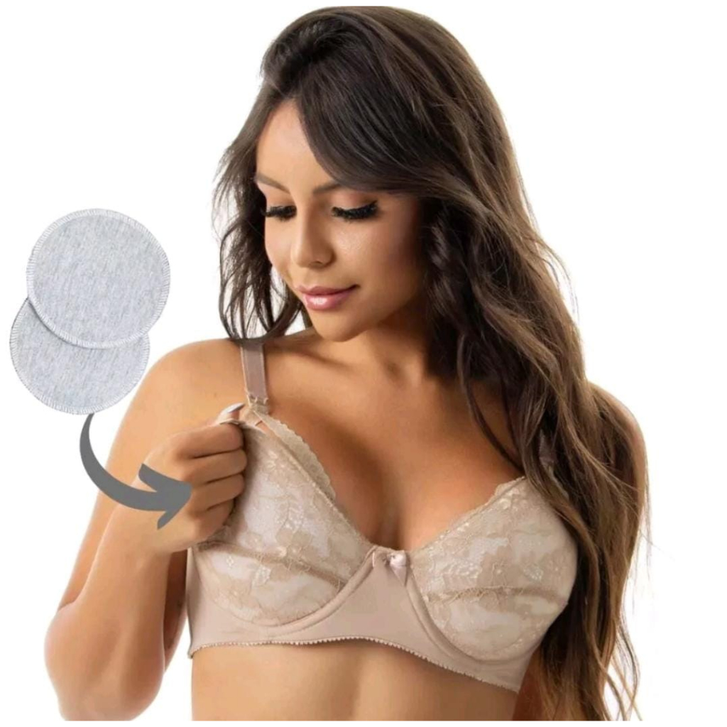 Kit Absorvente Ecológico Reutilizável de Pano para Seios 100% Algodão Amamentação