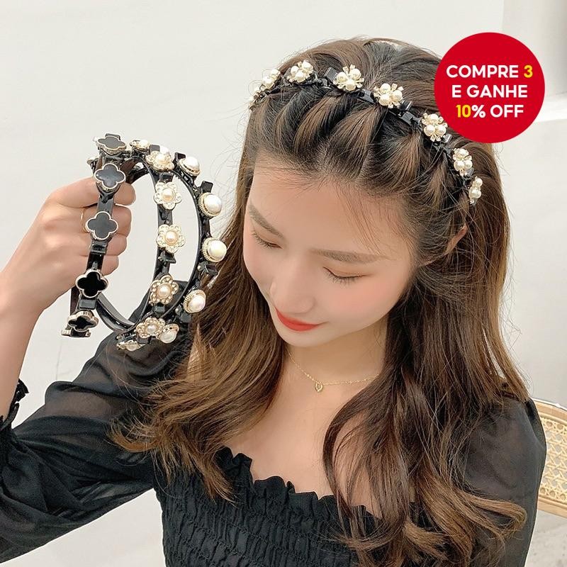 Tiara De Cabelo Coreana Acessório Elegante Retrô Com Franja Quebrada Para Mulheres