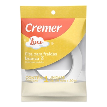 FITA PARA FRALDAS BRANCA 19mm x 20 m CREMER