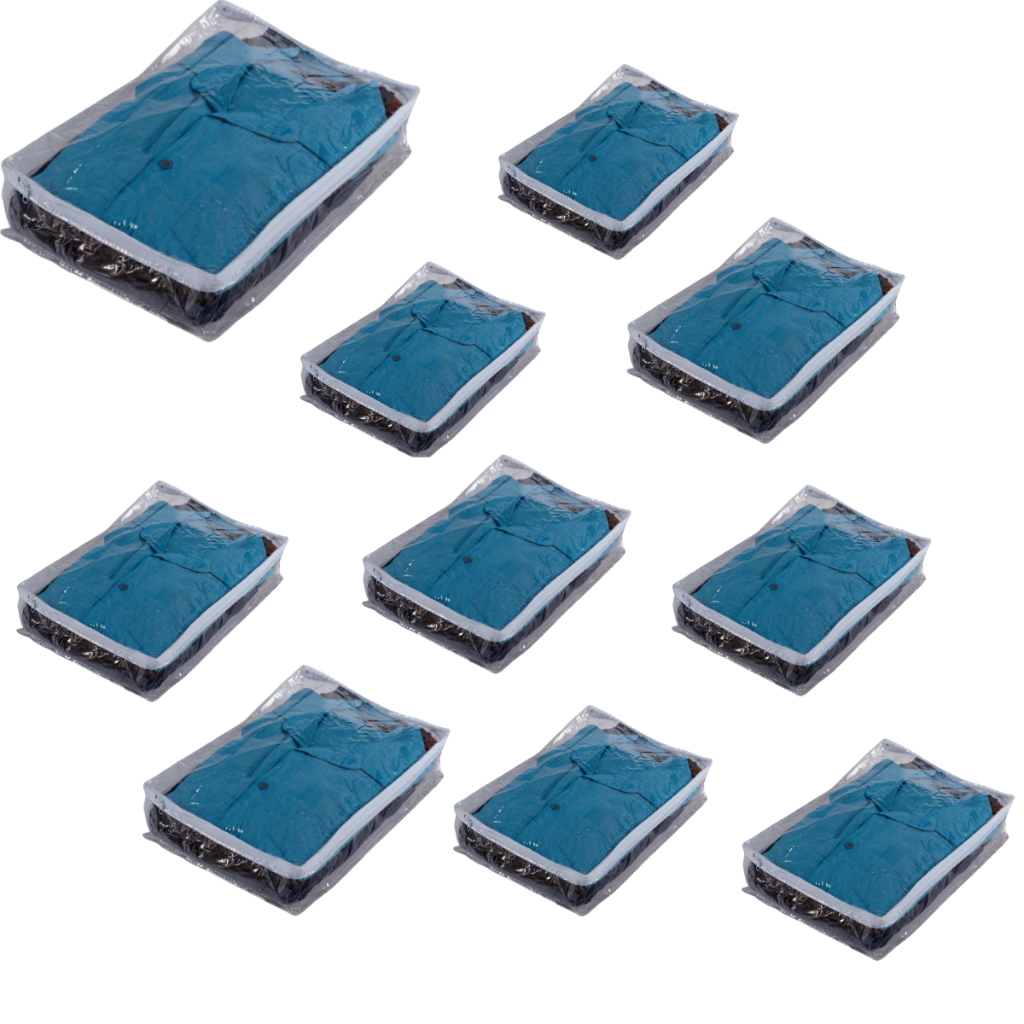 10 Saco Organizador P – Pvc De Enxovais E Roupas C/ Zíper