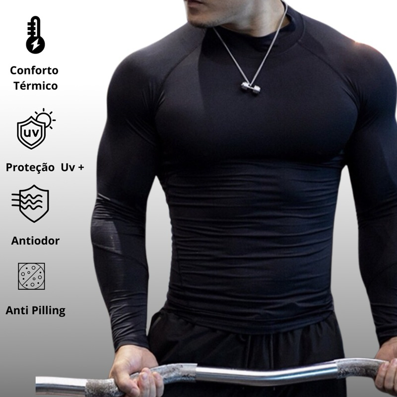 Blusa Térmica Camisa proteção Uv+50 Camiseta Segunda pele Unissex Promoção