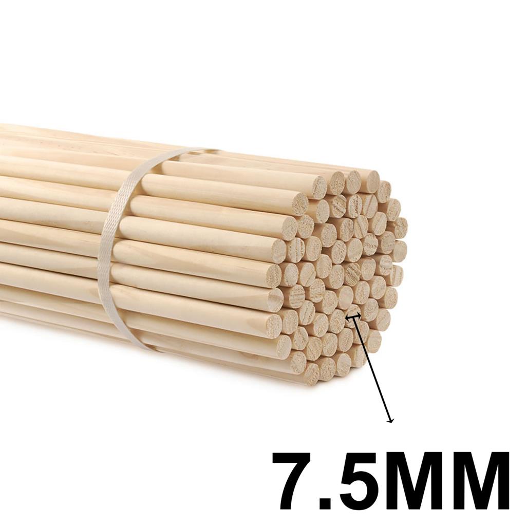 Combo 10 Vareta 7,5mm Poleiro Bastao de Madeira Pinus