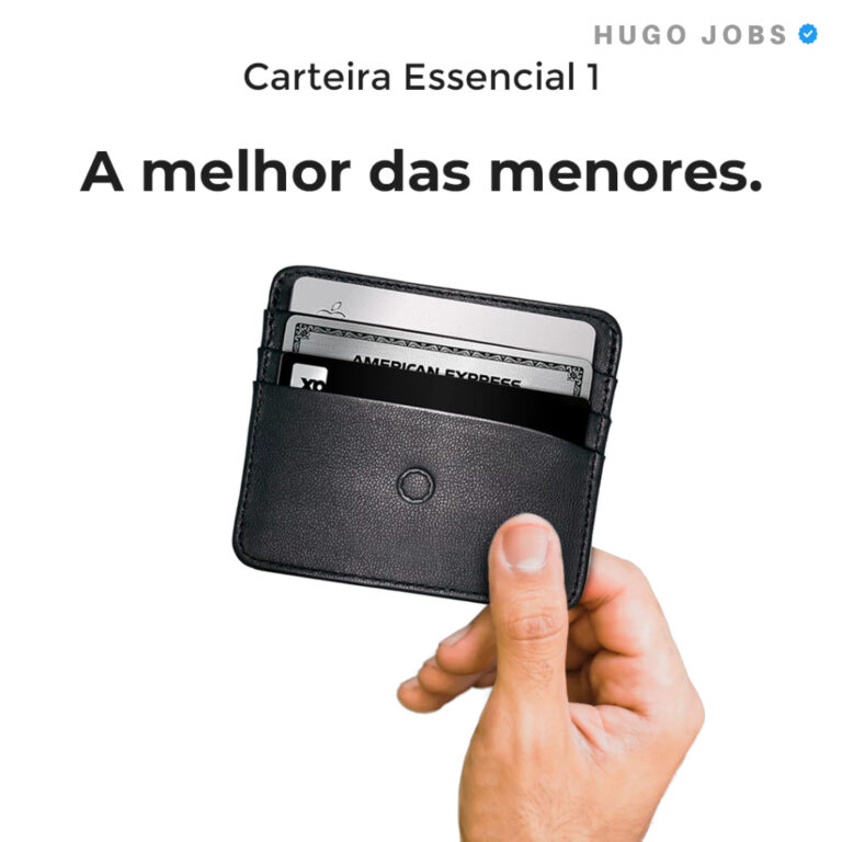 Carteira de couro Legítimo slim 6 cartões e CNH 