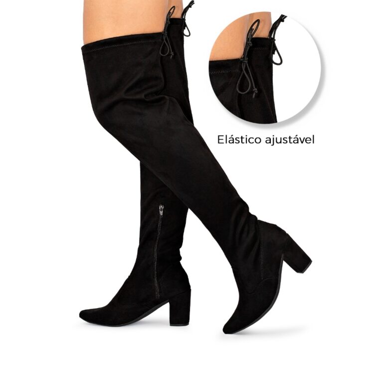 Bota Feminina Lumiss Over The Knee Salto Alto Gros