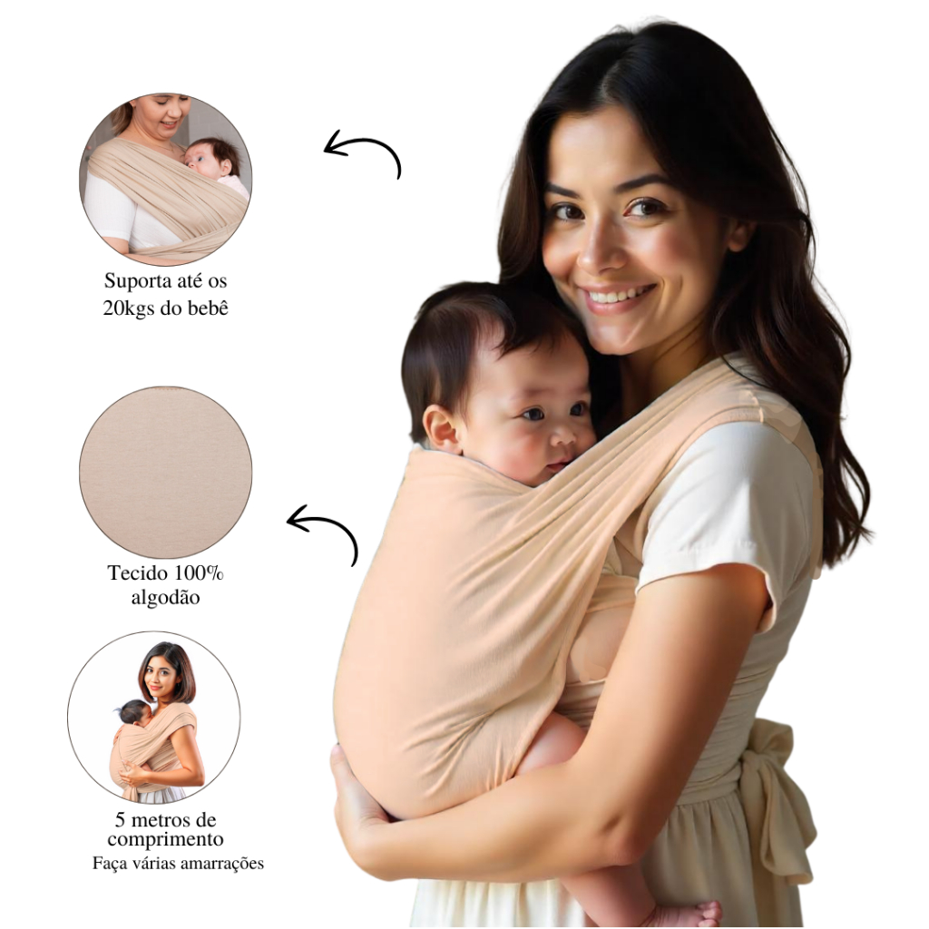 Sling Bebê Confortavel Ergonômico 100% Algodão Wrap Sling Canguru Carregador de Bebê de Amarrar