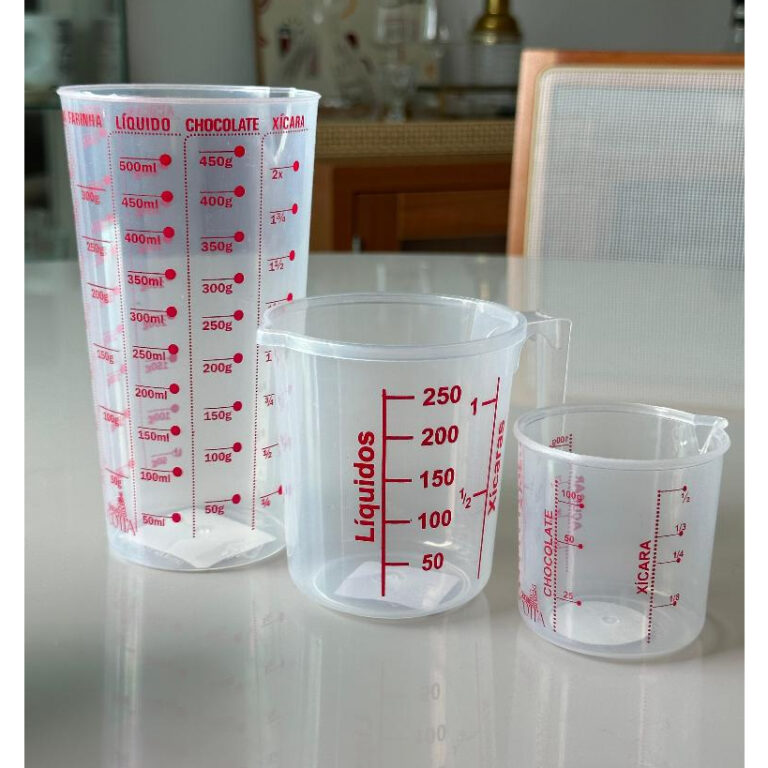 Kit 3 Copos Medidor Bico Dosador Medida 500ml / 25