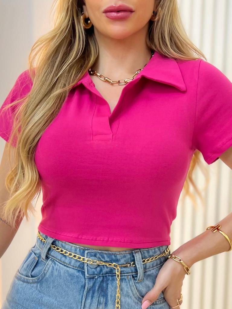 Blusa Curta com Colarinho 00160