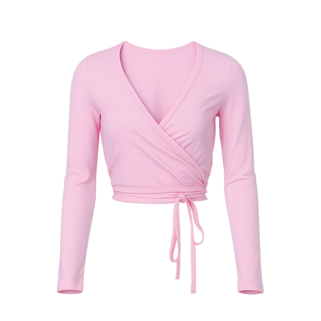 Casaquinho Ballet Transpasaado Em Suplex Rosa/Preto Ballet Infantil/Juvenil – Para Bailarinas
