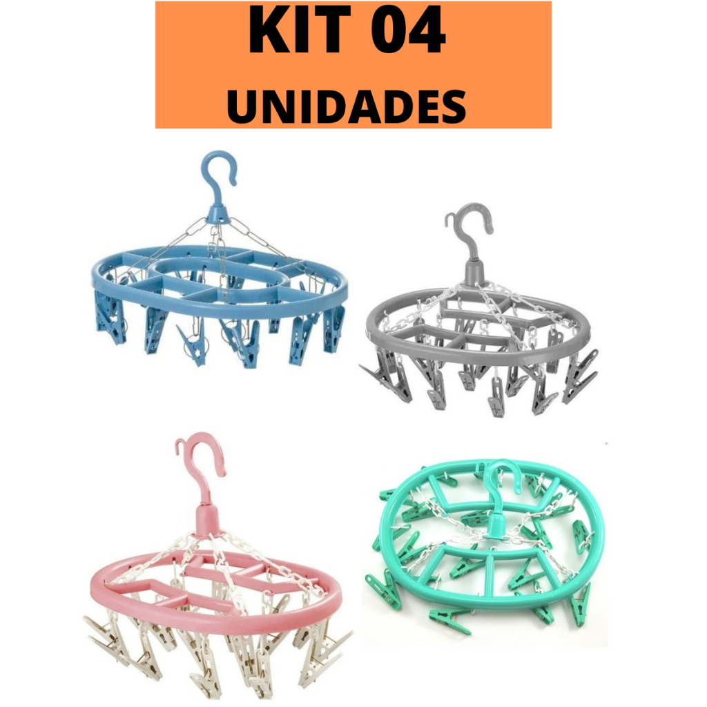 Kit 04 Varal Calcinha Para Roupas Intimas Cueca Calcinha Meia 18 Prendedores Apartamento Lavanderia