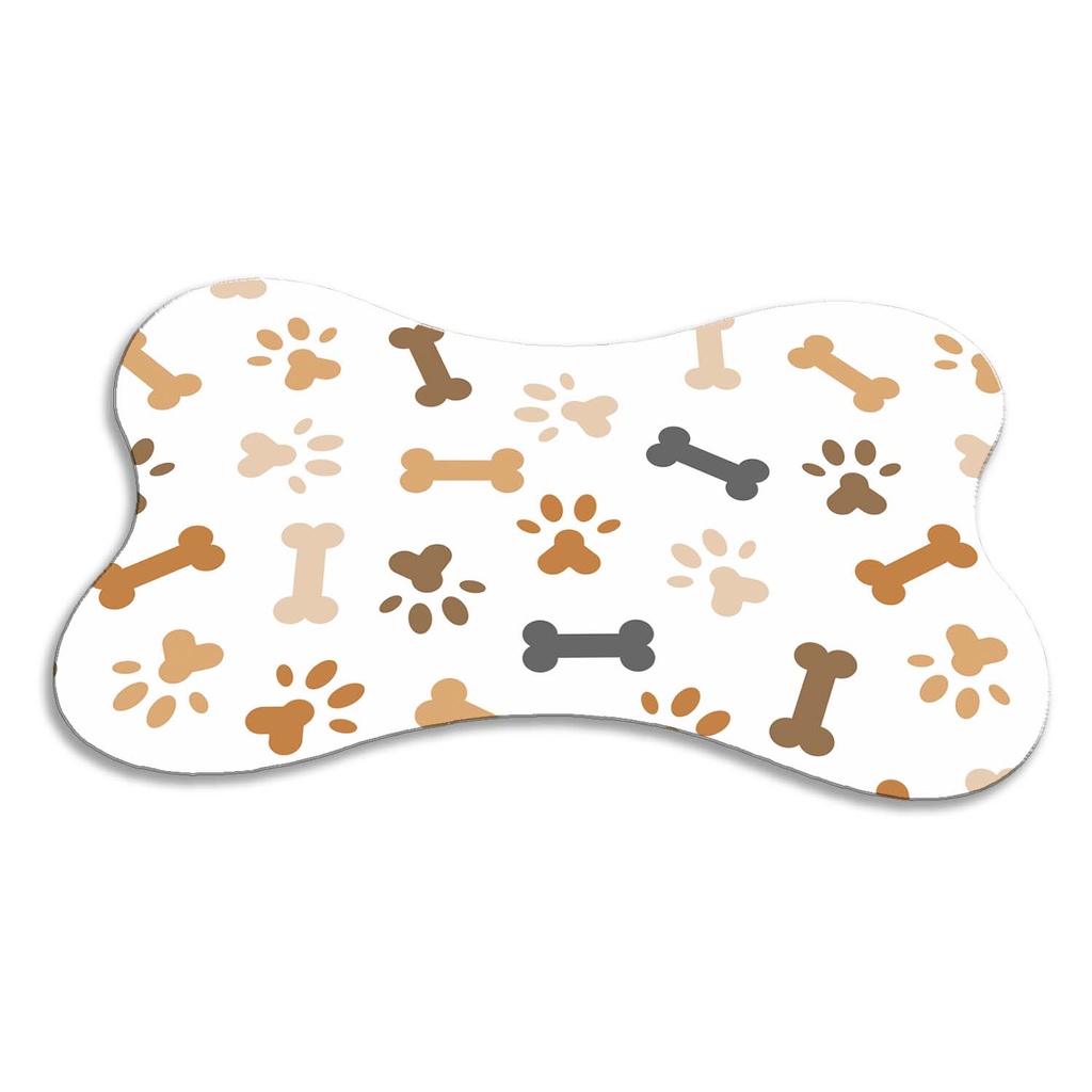 Tapete Osso para Gato e Cachorro Pet Comedouro Branco Antiderrapante