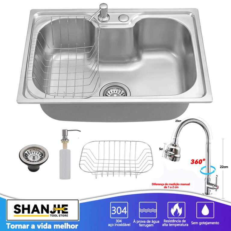 Cuba para cozinha gourmet pia aço inox com acess