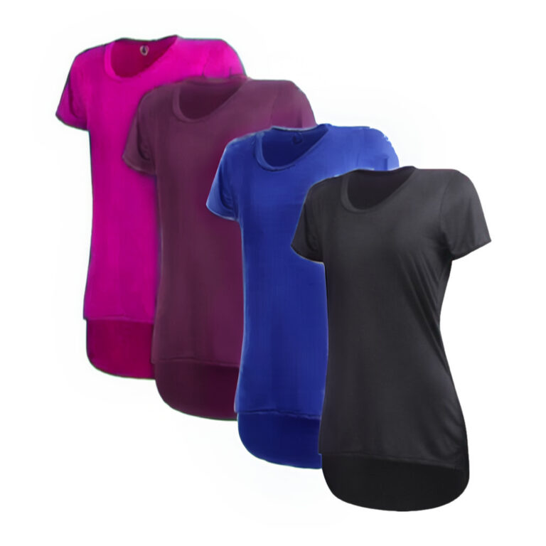 Kit 4 Camisetas Femininas Dry Fit Poliéster Tapa 