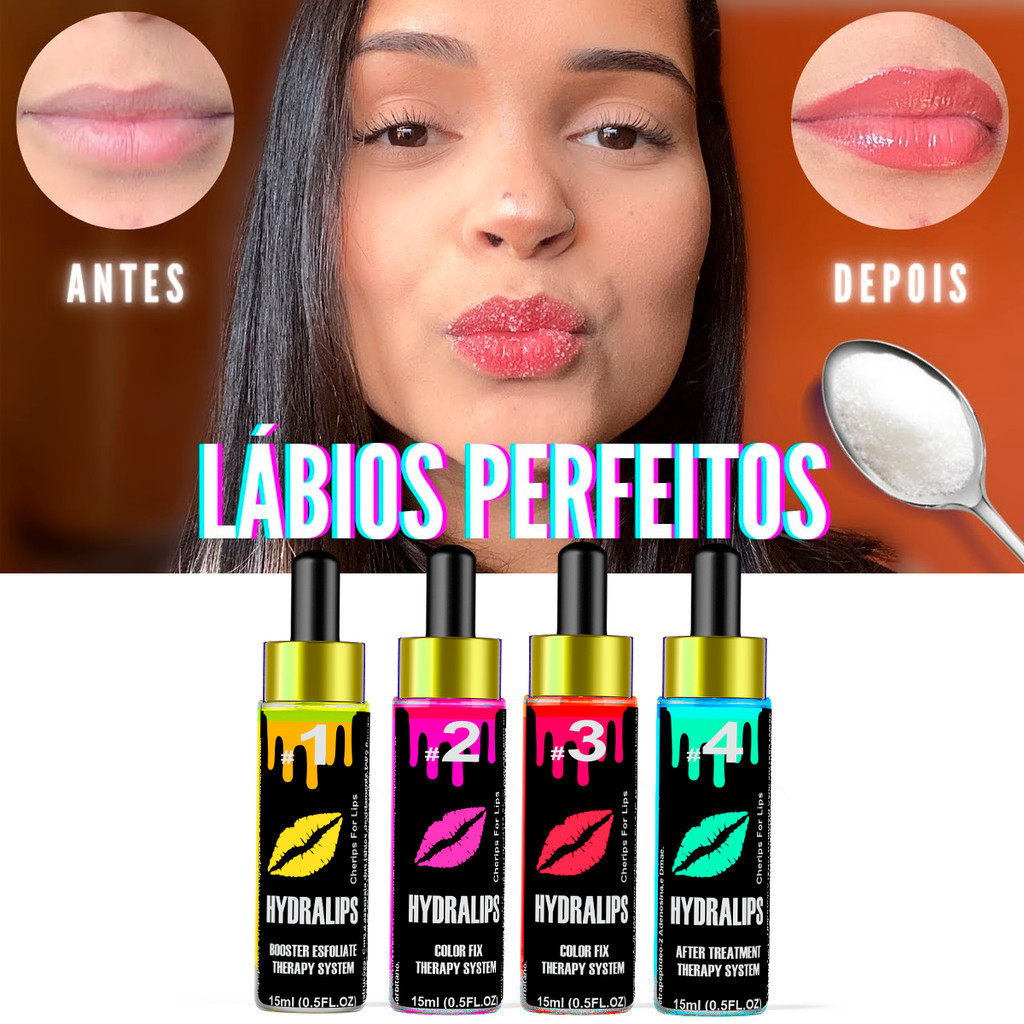 HIDRA LIPS/DERMAPEN ESFOLIANTE+ HIALURÔNICO+PIGMENTO ROSA+PIGMENTO VERMELHO