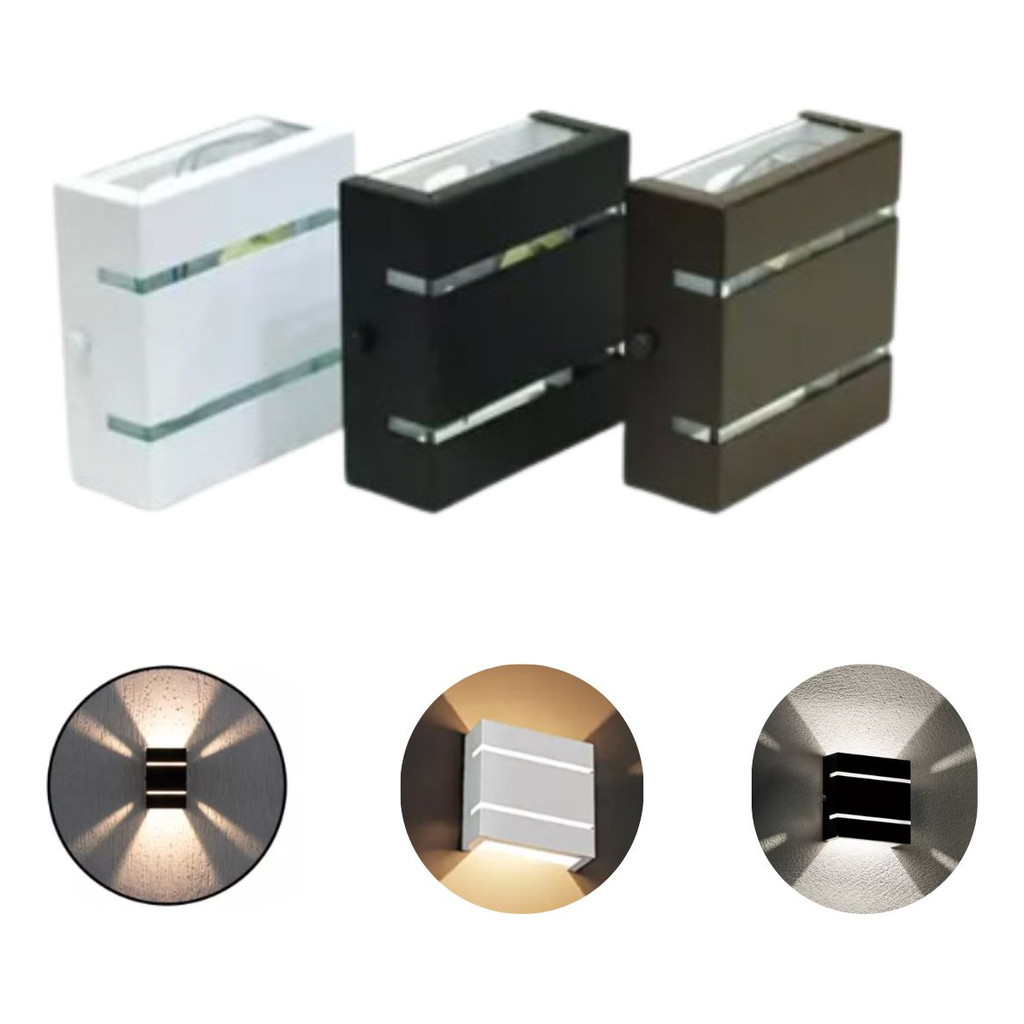 Arandela Luminária Slim Externa Interna 2 Frisos Moderna Luz Parede Fachada Corredor Jardim