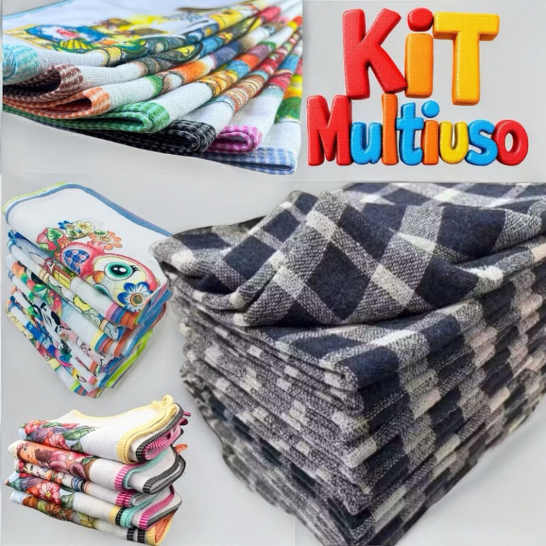 Kit 20 Panos Multiuso 10 Panos de Prato Em Viés 6