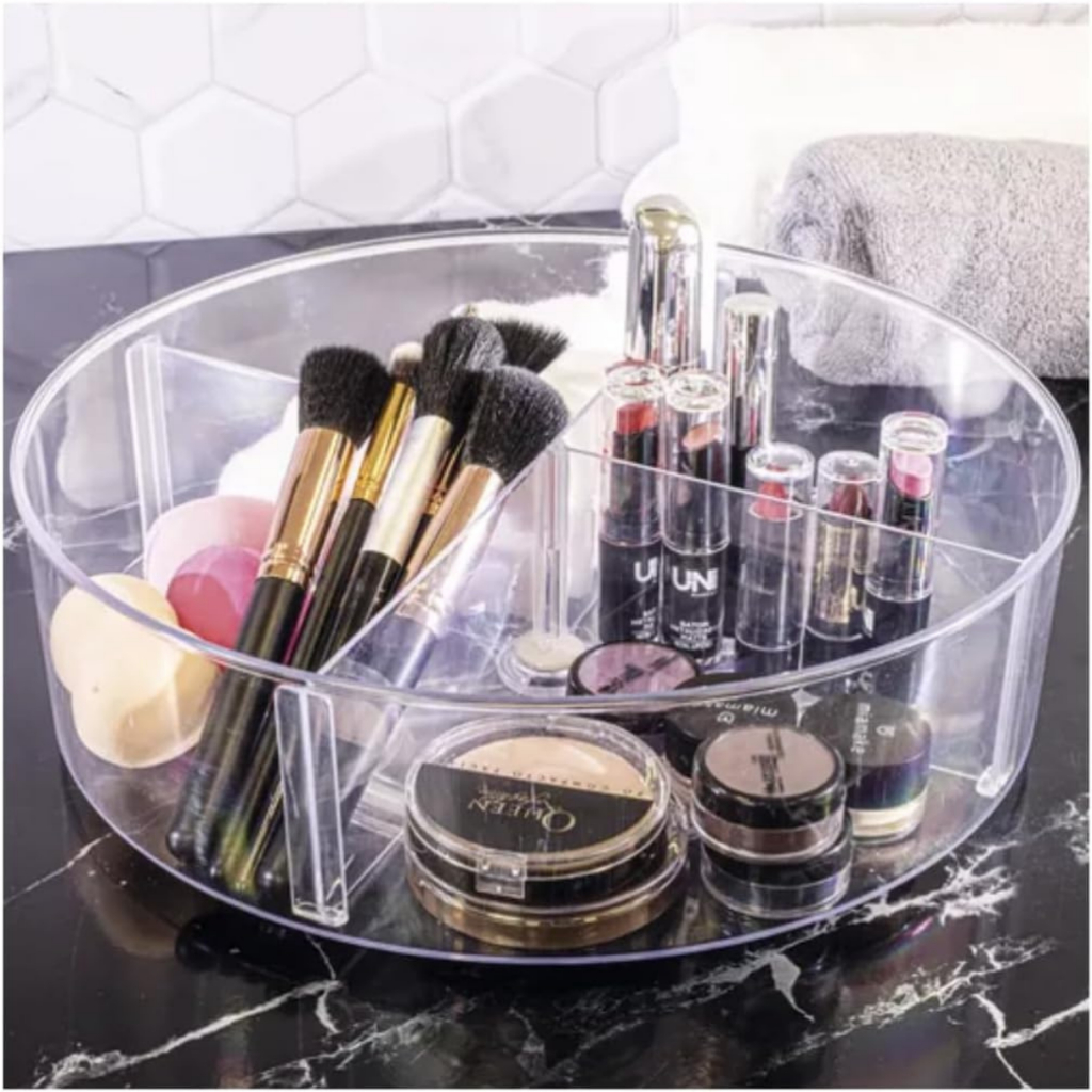 Organizador Giratório Com Divisória Multiuso Porta Tempero Cosmético Jóias – Plasútil