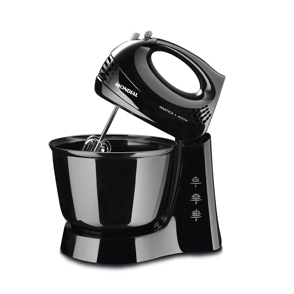 Batedeira Mondial Prática B-44-B Preta – 400W 220V