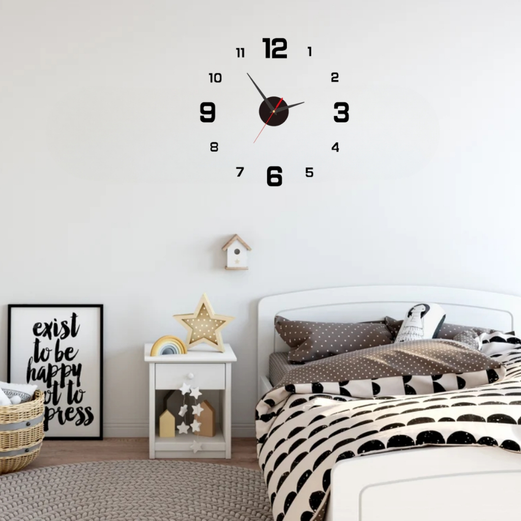 Relógio De Parede mdf 50cm Criativo Decoração De Casa Escritório sala de estar MDF