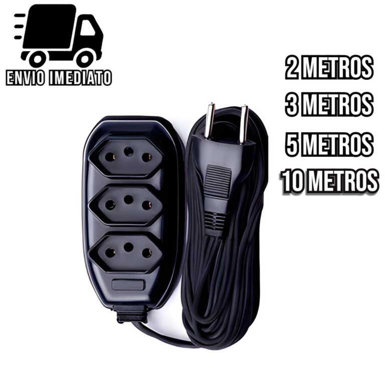 Extensão Elétrica Bivolt com 3 Tomadas 110v 220v