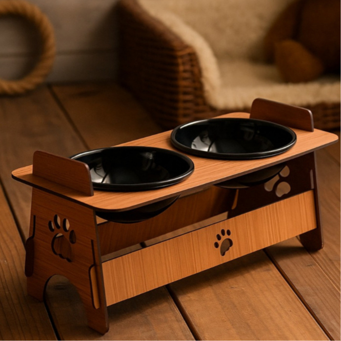 COMEDOURO PET ELEVADO COM TIGELA PARA GATO OU CACH
