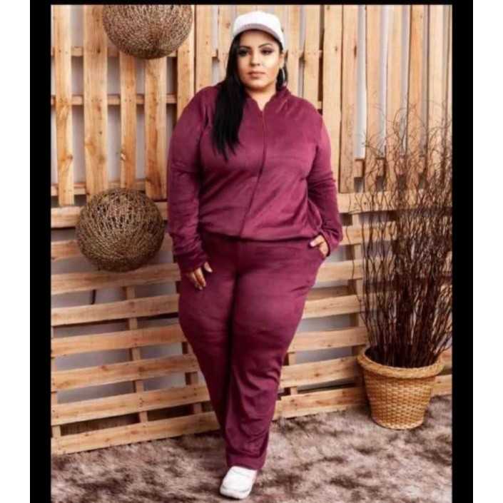 conjunto de frio  plush veludo plus size,conjunto 
