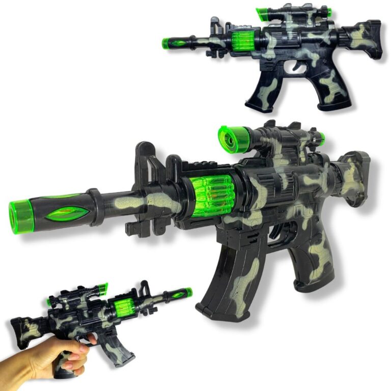 Arminha De Brinquedo Metralhadora Camuflada Laser 