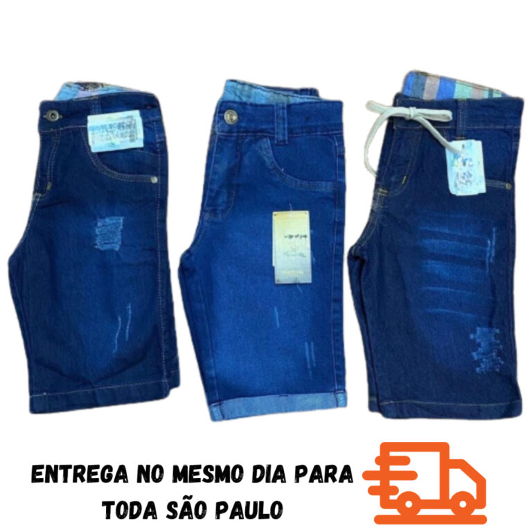 kit 3 shorts jeans de criança bermudas infantil m