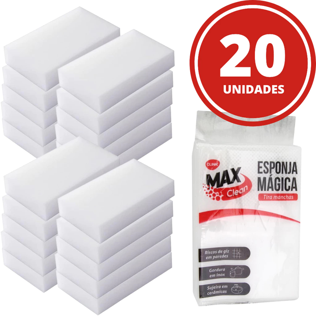 Kit 1/5/10/20 Esponja Mágica de Melamina Importada Bucha Limpa Pesado