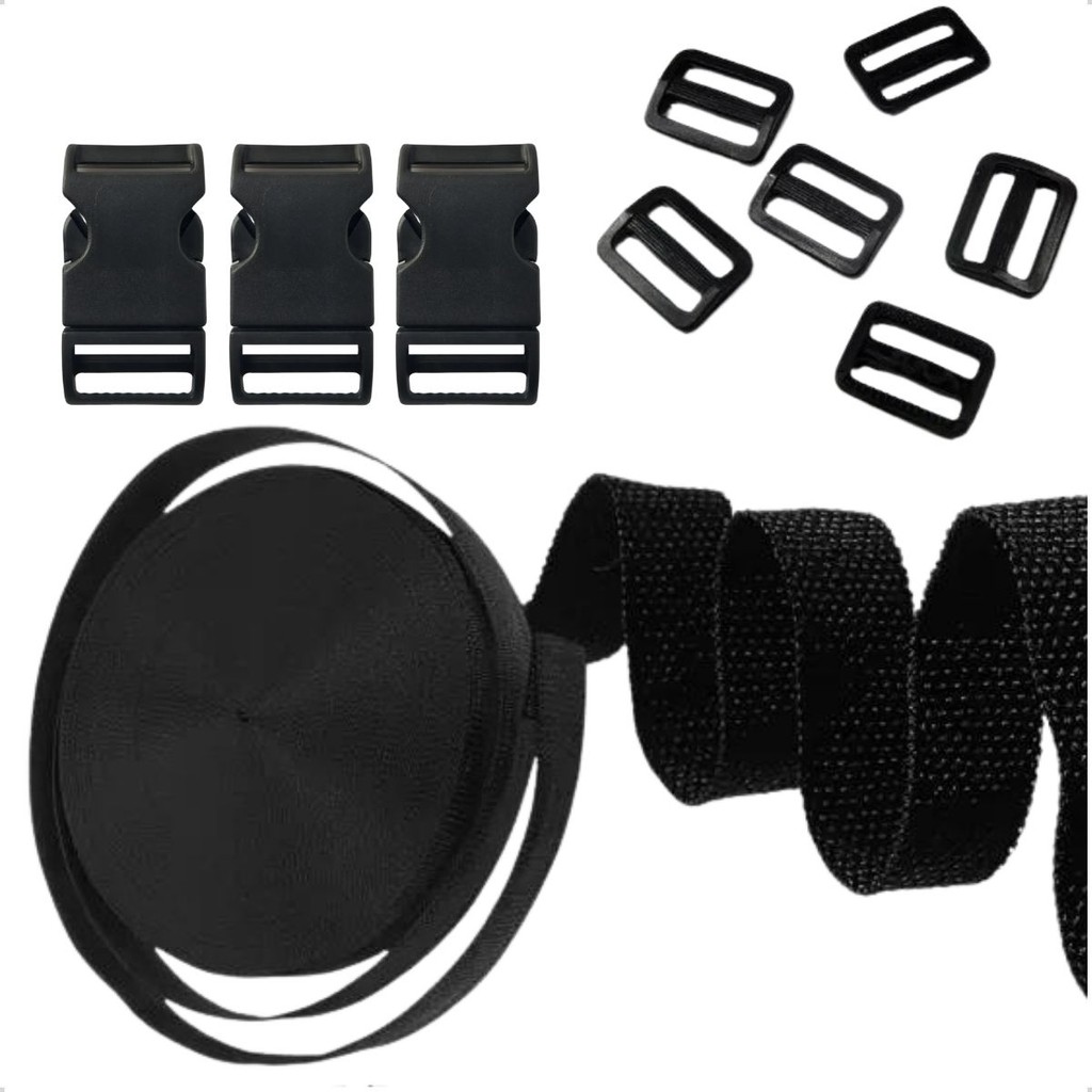 Fita 25mm 10mt + 10 Fecho + 10 Reguladores