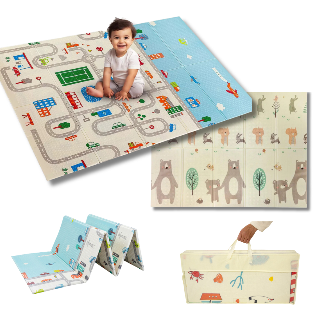 Tapete de Atividades Térmico 200×150 Para Bebes Dobrável Dupla Face Emborrachado Infantil Tatame Imp