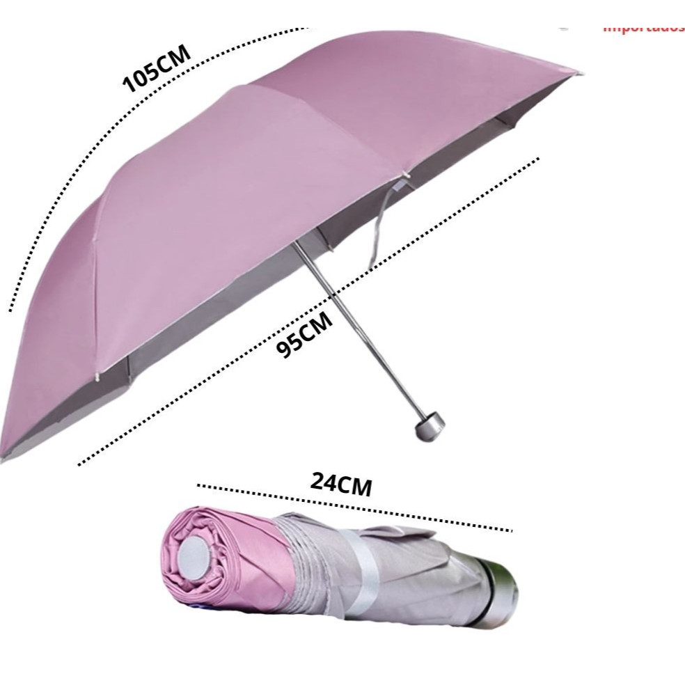 Guarda Chuva Que Cabe Na Bolsa C/ Proteção Solar Uv  WHYS-005 SOMBRINHA PRIMEIRA LINHA