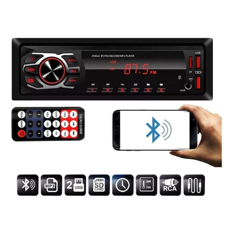 Auto Radio Automotivo Bluetooth 2usb Sd Mp3 Player
