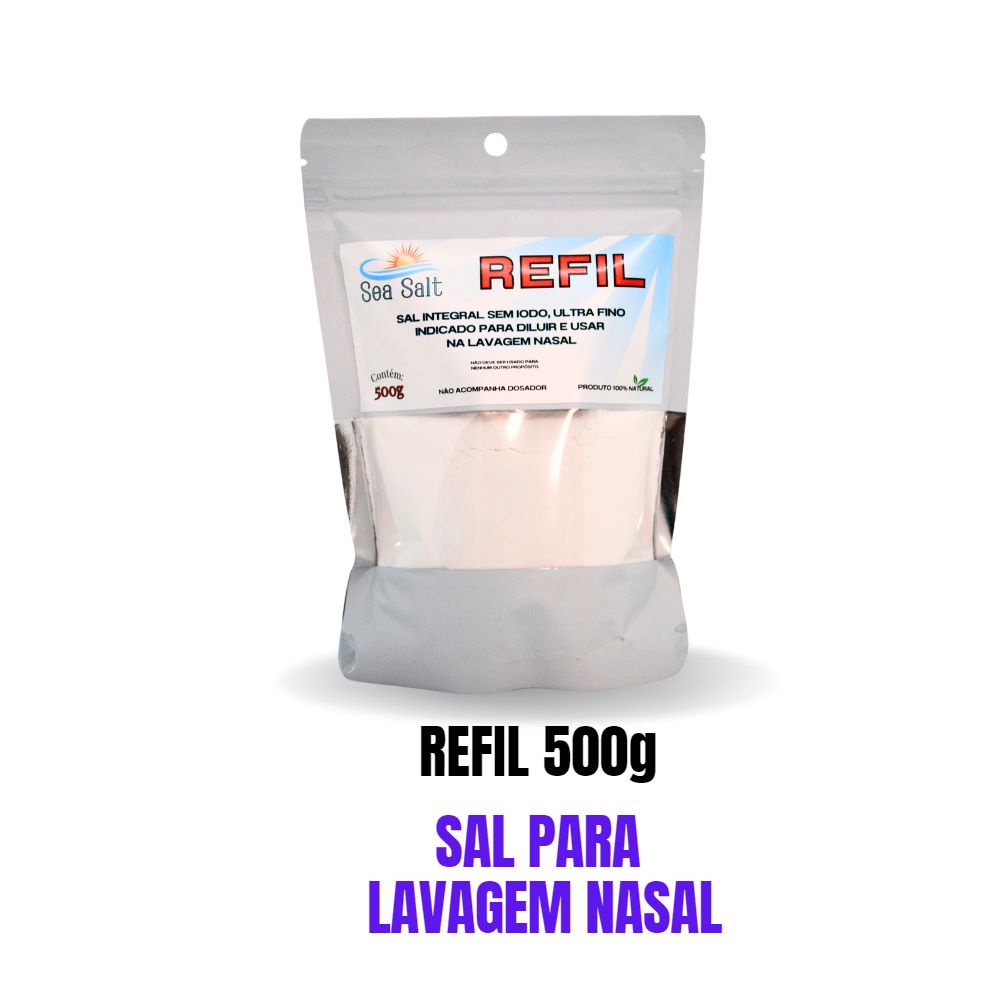 Sal Para Lavagem Nasal Ultrafino Sachê Refil 500g Sem Iodo