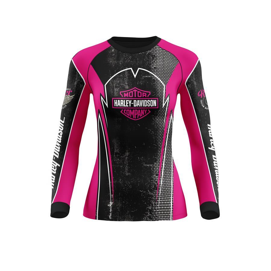 Camiseta Manga Feminina Moda Praia Uv 50 Térmica Dry Harley