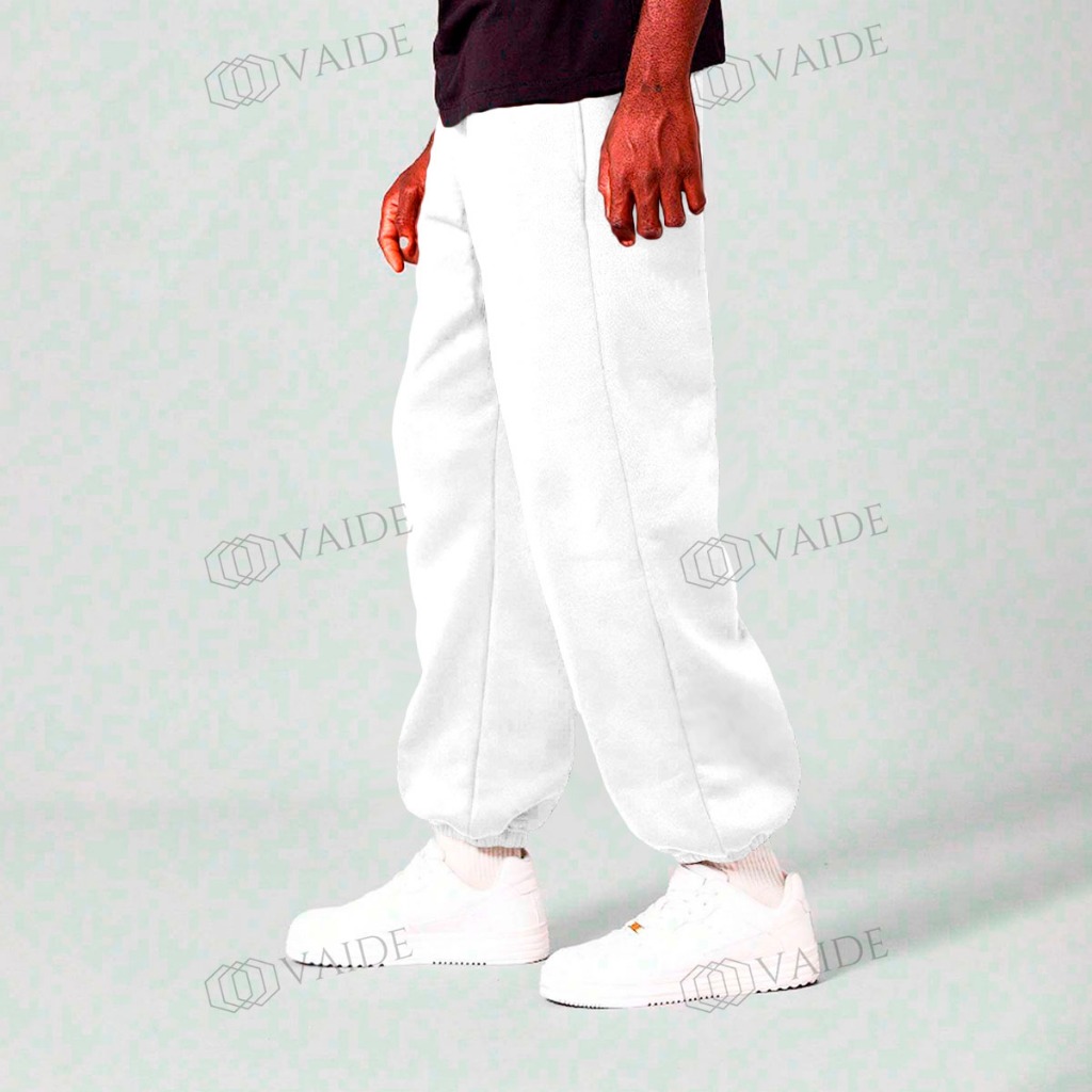 Calça Unissex Moletom Bolsos Casual Sem Estampa Alta Tendencia Moderna Estilosa Felpuda Inverno Frio