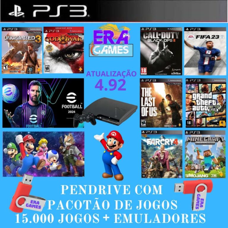 super Pendrive com desbloqueio 4.92 para Ps3 com m