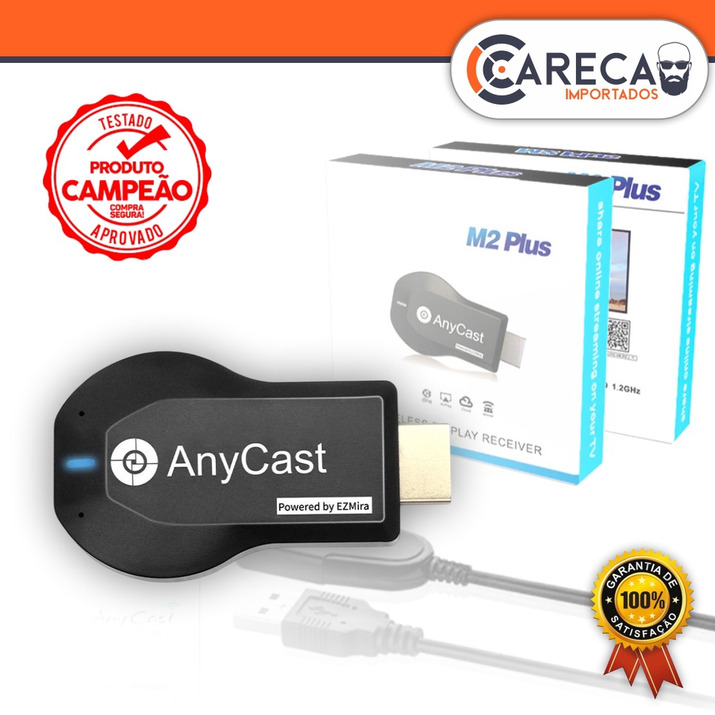 Anycast  M2 PLUS para TV Miracast Dongle Streaming Espelhamento de Tela Celular TV