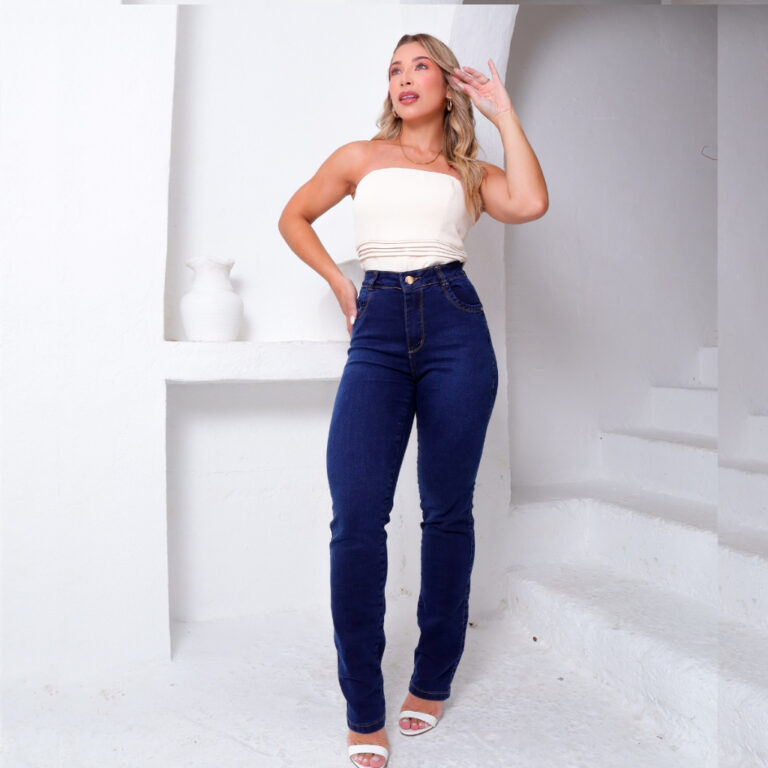 Calça Jeans Reta Cintura Alta