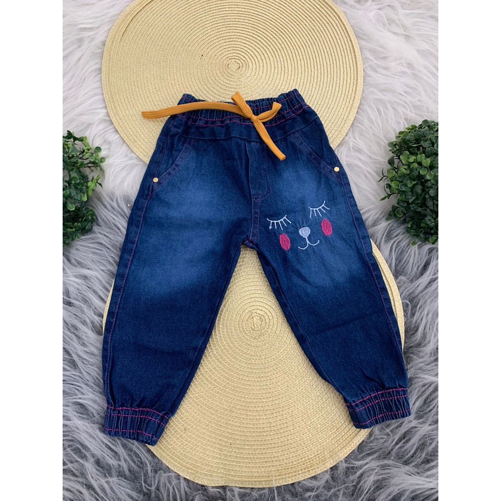 Calça Jeans Infantil de Menina – Calça Jogger Feminina Infantil – 1 a 8 Anos Calça Blogueira.