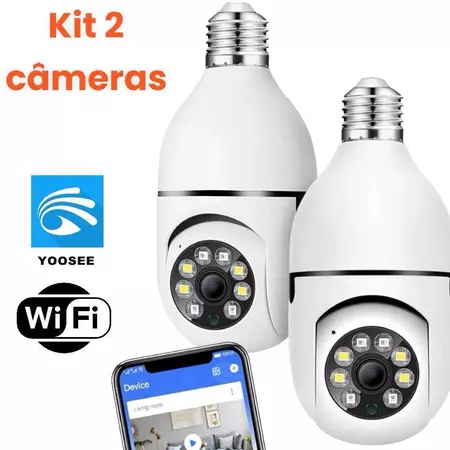 Kit 2 Câmera de Segurança Prova Dágua Lâmpada 