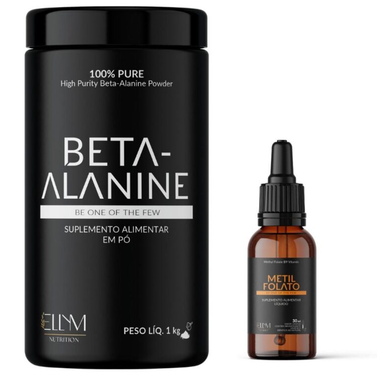 Kit Beta Alanina 1Kg Pura + Metilfolato Gotas 30mL