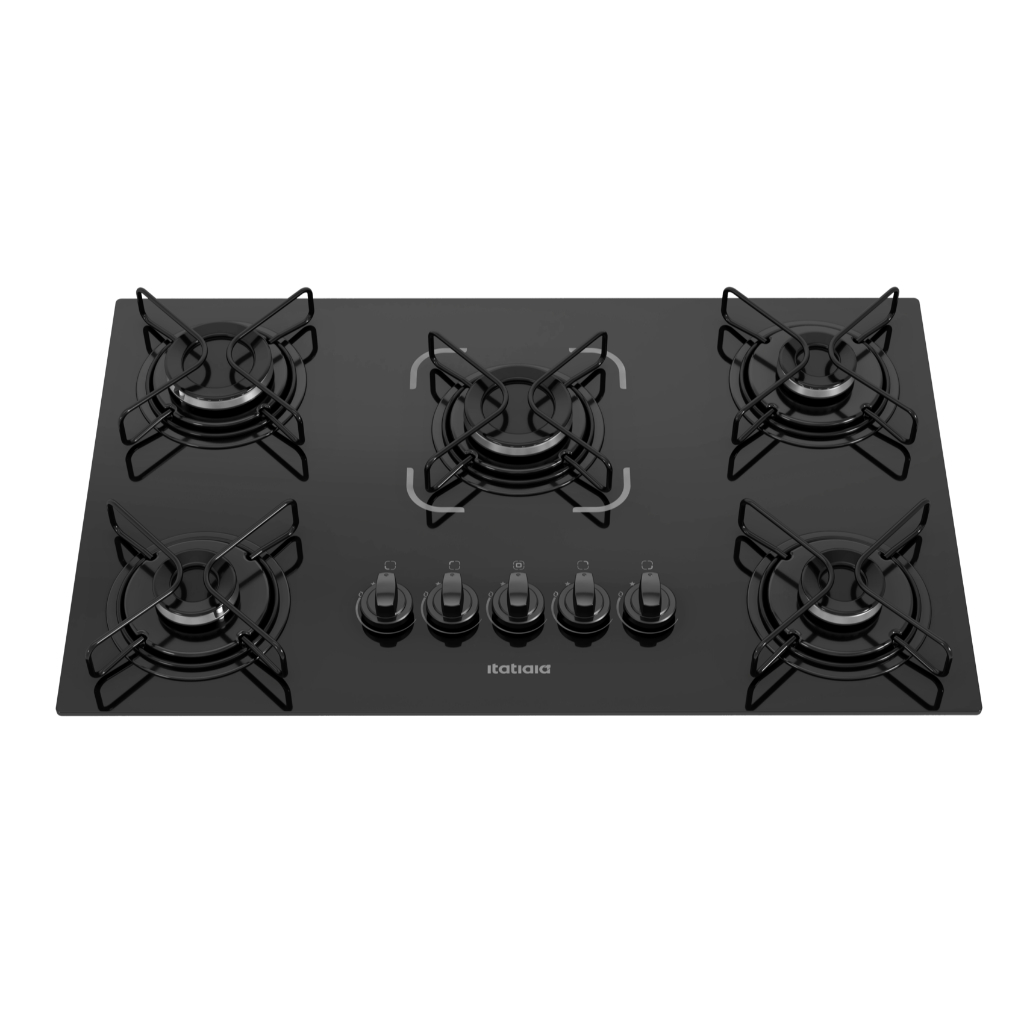 Cooktop Itatiaia Essencial 5 Bocas Preto  Bivolt 127V/220V com Acendimento Automático