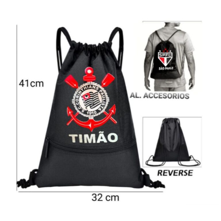 Mochila Bolsa Saco Esportivo Com Cordão em  Nylon