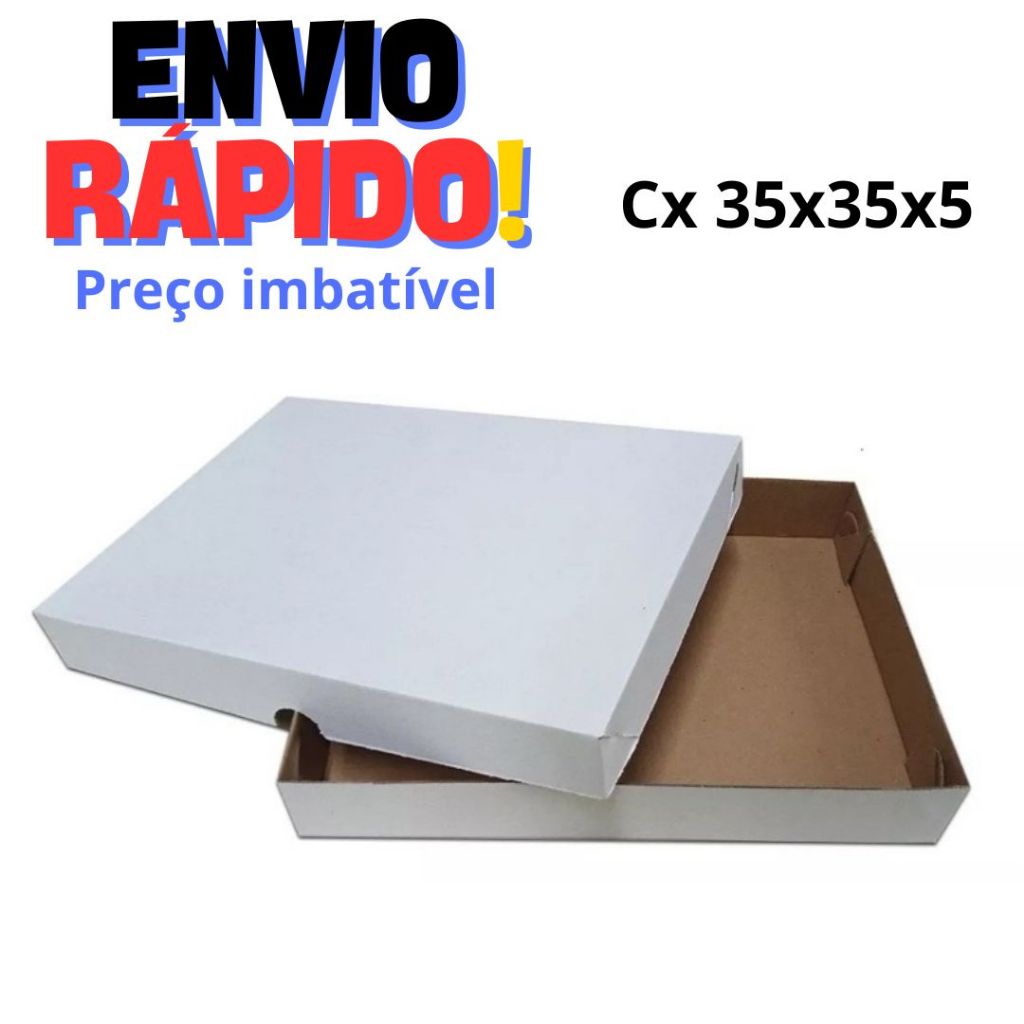 10 Caixas de Papelão (Branca) Doce/Salgados Auto Montável (MELHOR PREÇO) – 35x35x5