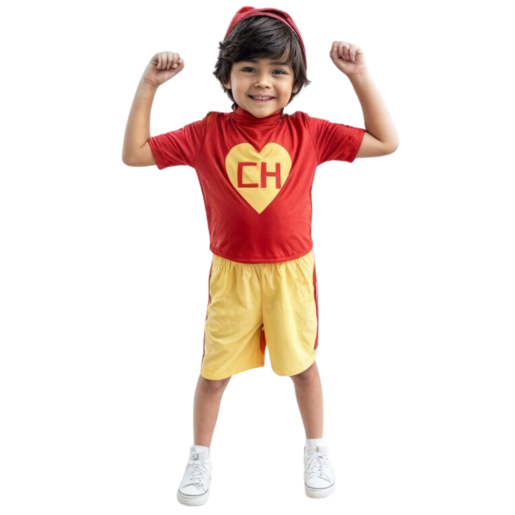 Fantasia Chapolim Colorado Infantil Chaves Kids Antena Bermuda Macacão Curto Linda Confortável
