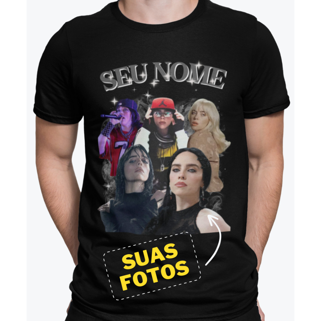 Camiseta Personalizada estampada com Seu Nome Sua Imagem ENVIE NO CHAT 100% Algodão Com Seu Nome