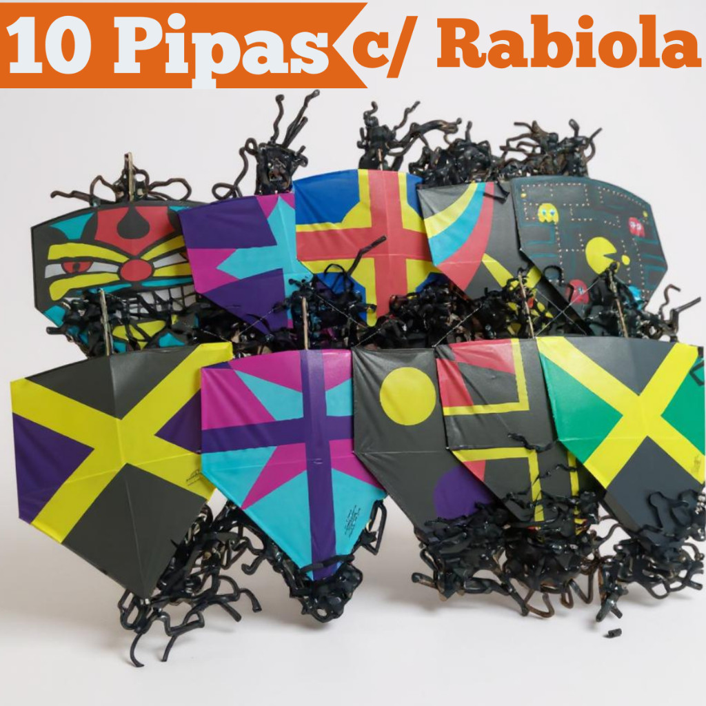 Kit 10 Pipas Grandes 50cm com Rabiola 5mts Vareta de Bambu Resistente