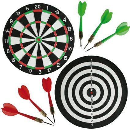 Jogo de Dardos Base De Madeira Dupla Face 40cm c/ 