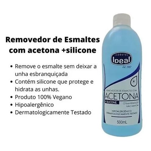 Kit C/6 Removedor De Esmaltes Com Acetona Ideal 50