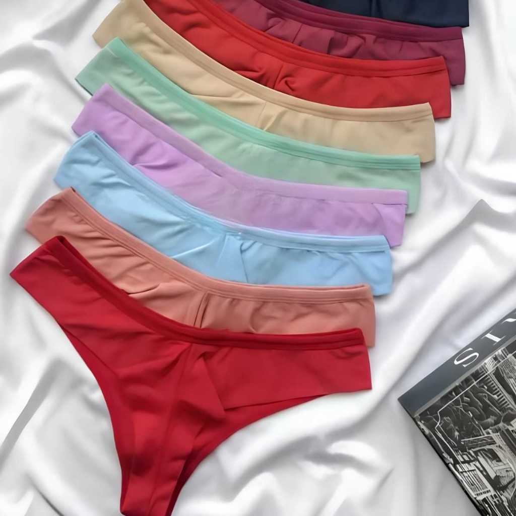 Kit com 10 Calcinhas Fio Duplo Empina Bumbum Lingerie Sexy Nao Marca Na Roupa
